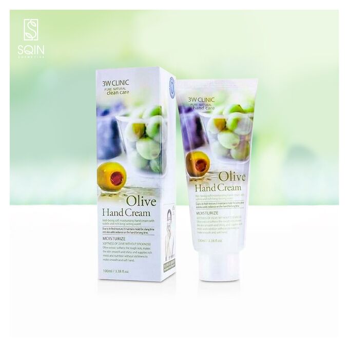 3W Clinic Olive Hand Cream Увлажняющий крем для рук с экстрактом оливы