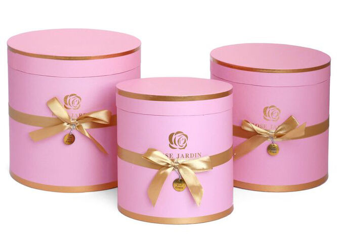 Набор подарочных коробок ЦИЛИНДР 3в1 &quot;Jardin розовый&quot;