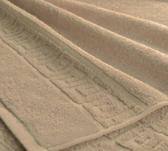 Махровое гладкокрашенное полотенце 70*140 см (Бежевый)