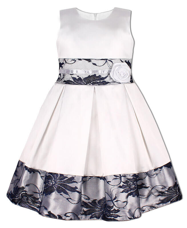 Радуга дети Нарядное белое платье для девочки с гипюром Цвет: белый