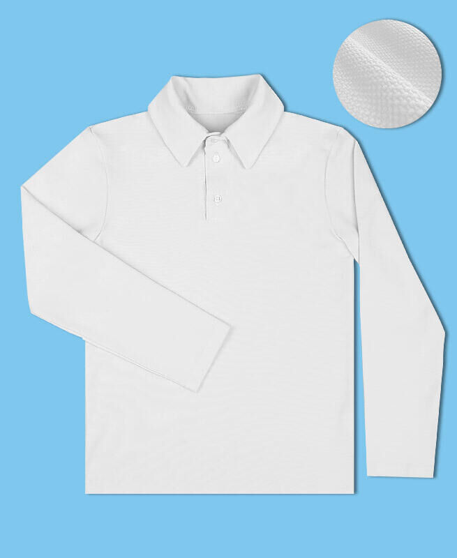 Белая рубашка-поло для мальчика Цвет: белый в Хабаровске