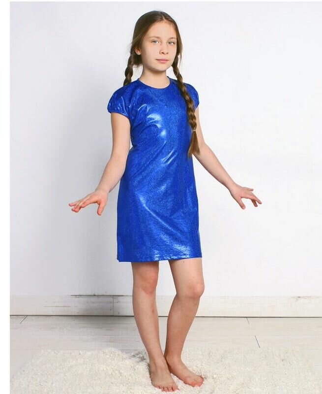 Радуга дети Синее нарядное платье для девочки Цвет: василёк