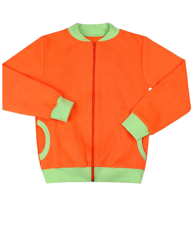 Радуга дети Оранжевый джемпер для девочки с карманами Цвет: оранжевый