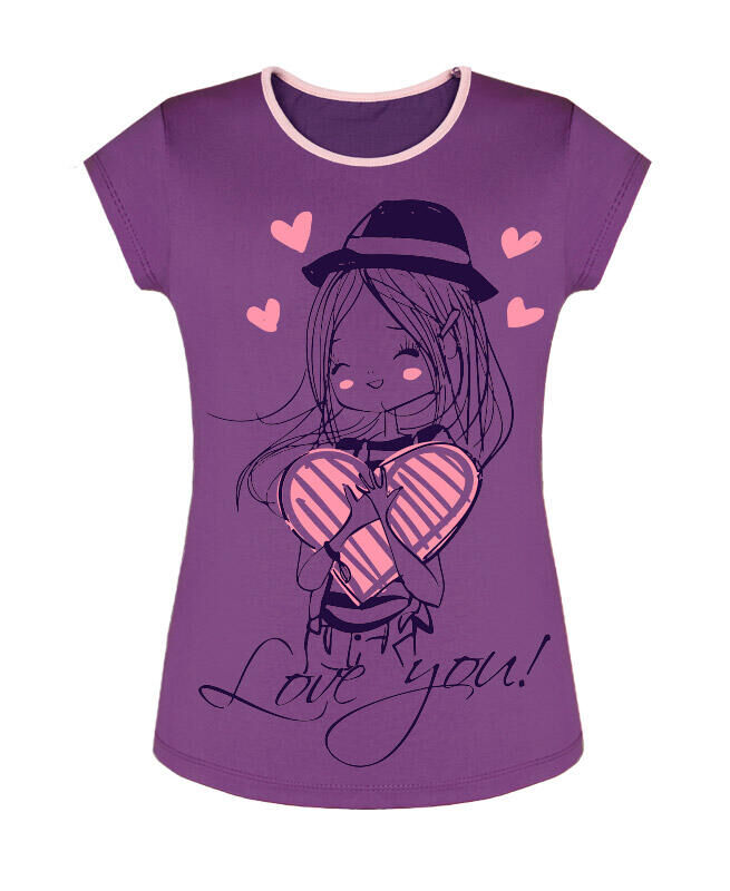 Радуга дети Фиолетовая футболка для девочки Цвет: фиолетовый