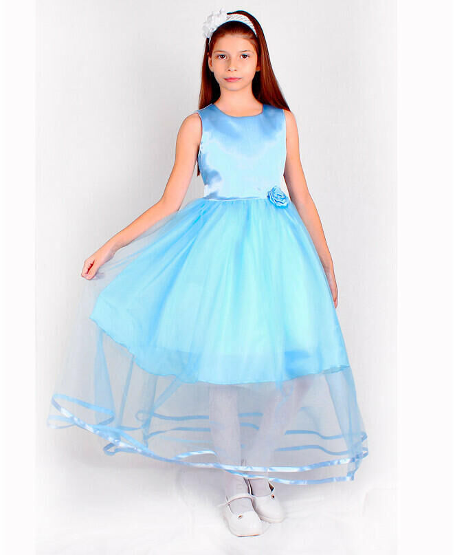 Радуга дети Голубое нарядное платье для девочки Цвет: голубой