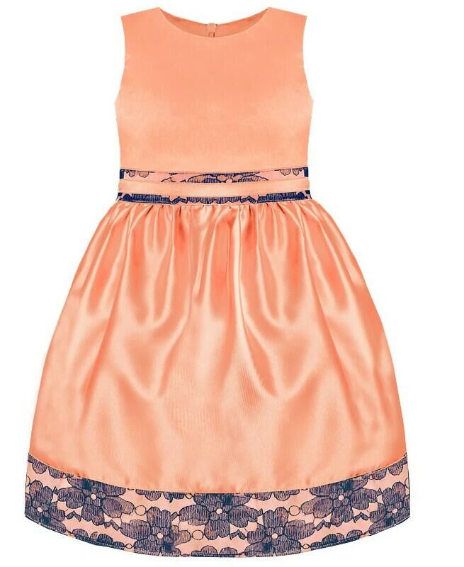 Радуга дети Персиковое нарядное платье для девочки Цвет: персик