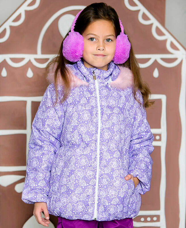 Радуга дети Зимняя куртка для девочки Цвет: сирень
