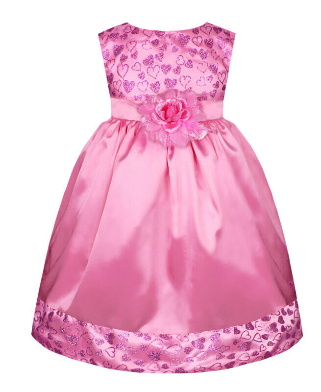 Радуга дети Розовое нарядное платье для девочки Цвет: розовый+цветок