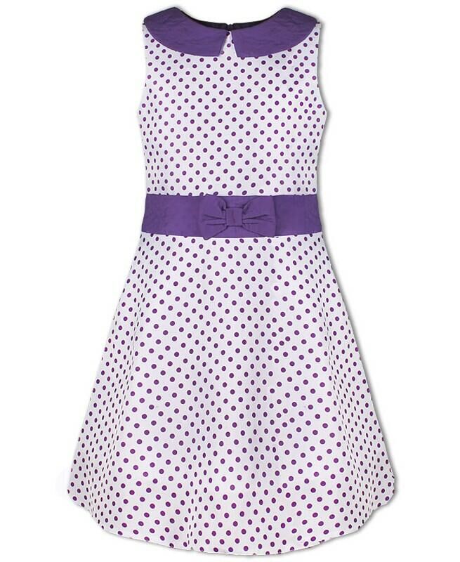 Радуга дети Нарядное платье в горошек для девочки Цвет: фиолет