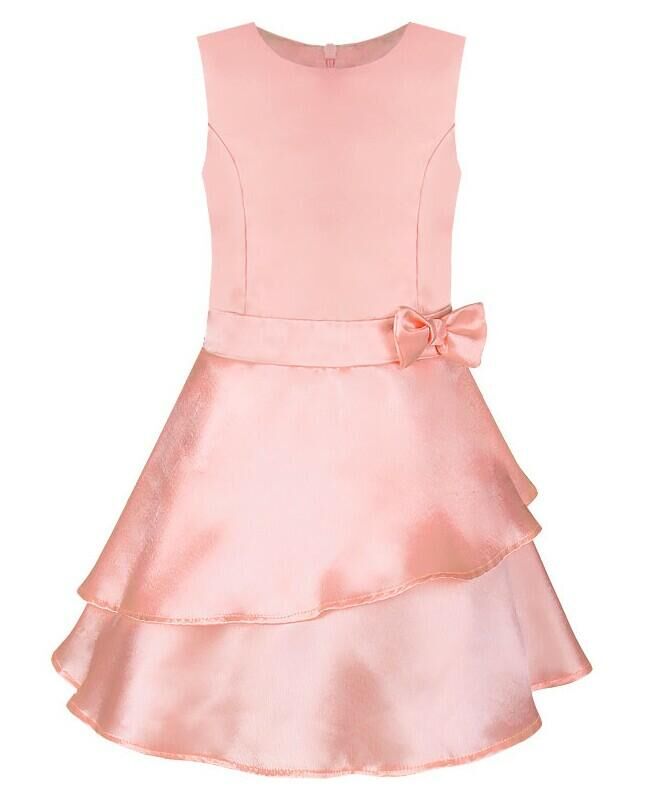 Нарядное коралловое платье для девочки Цвет: абрикос