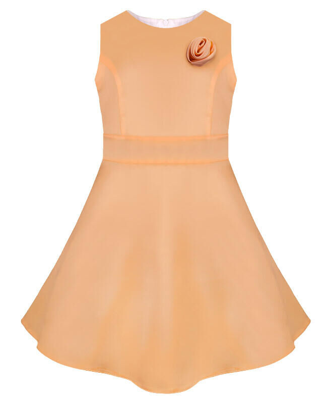 Радуга дети Бежевое нарядное платье для девочки Цвет: абрикос