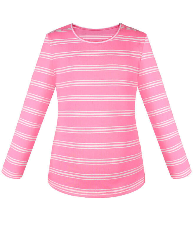 Блузка для девочки в полоску Цвет: розовый