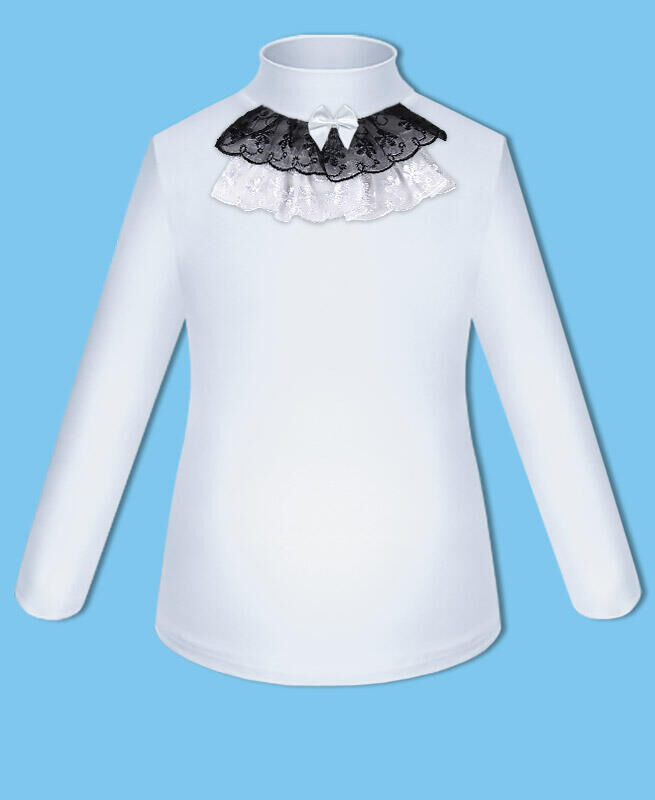 Радуга дети Белая школьная водолазка (блузка) для девочки Цвет: белый