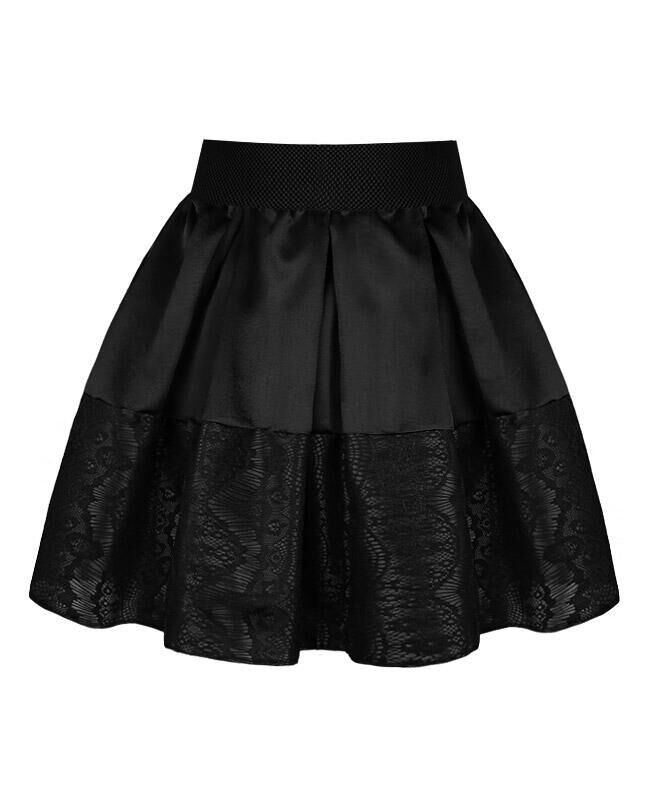 Радуга дети Чёрная юбка для девочки в складку Цвет: серый