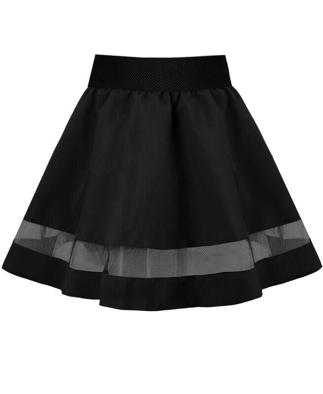 Радуга дети Чёрная школьная юбка для девочки Цвет: черный