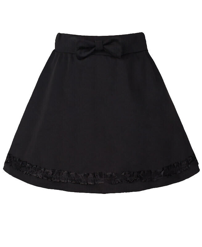 Радуга дети Чёрная школьная юбка для девочки Цвет: черный