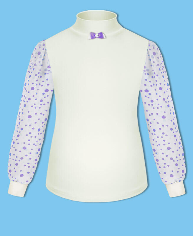 Радуга дети Молочная школьная водолазка (блузка) для девочки Цвет: экрю