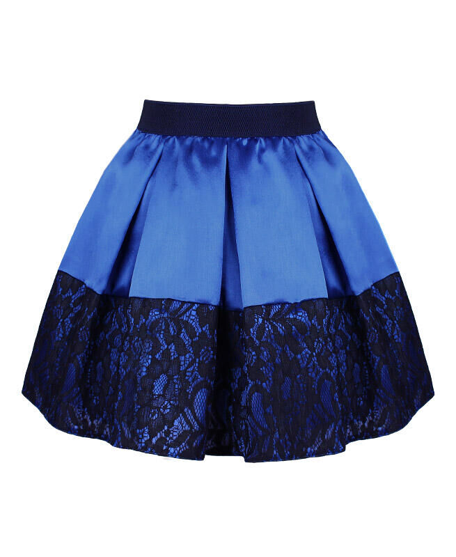 Радуга дети Синяя нарядная юбка в складку для девочки Цвет: синий