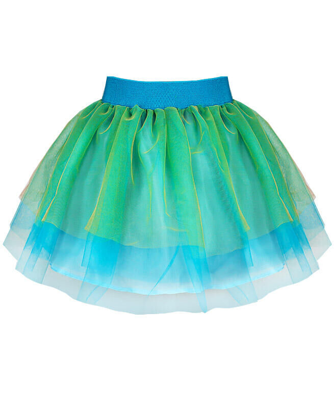 Радуга дети Нарядная бирюзовая юбка из сетки для девочки Цвет: бирюзовый