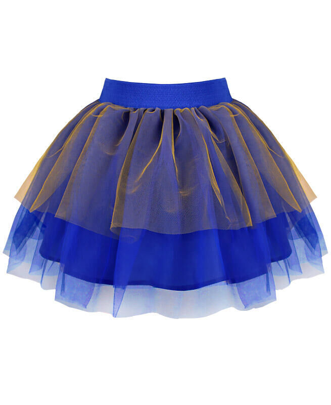 Радуга дети Синяя нарядная юбка из сетки для девочки Цвет: синий