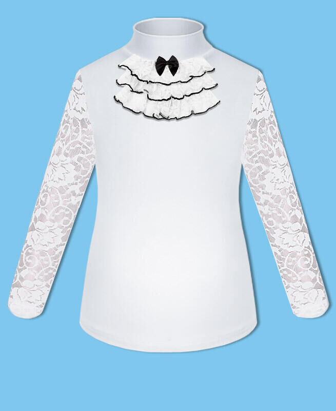 Радуга дети Белый школьный Джемпер (блузка) для девочки Цвет: белый