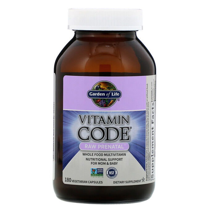 Garden of Life, Vitamin Code, Витаминный код, сырые витамины для беременных, 180 капсул