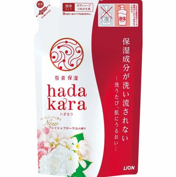 Увлажняющее жидкое мыло для тела  с ароматом изысканого цветочного букета “Hadakara&quot; (мягкая упаковка) 360 мл