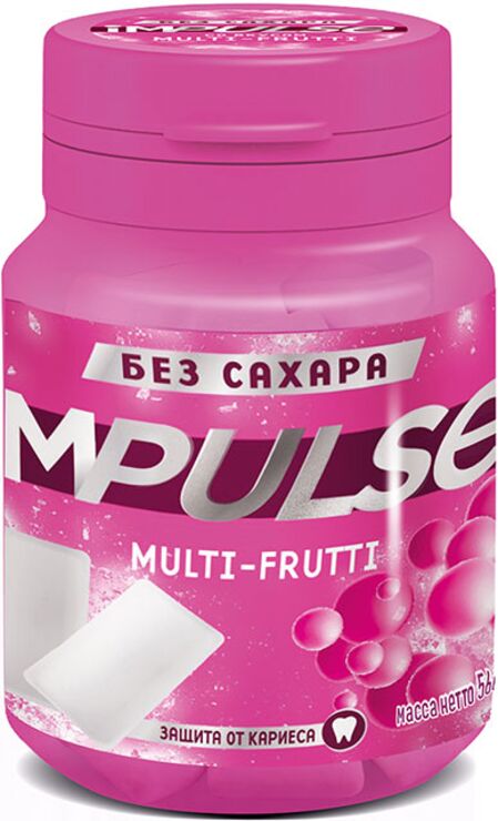 «Impulse», жевательная резинка Multi-Frutti, 56г