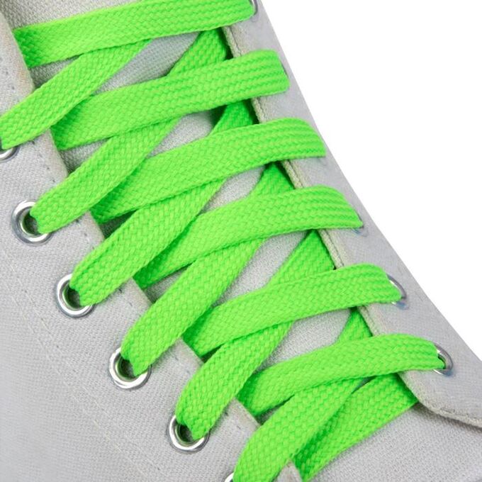 ONLITOP Шнурки для обуви, пара, плоские, 9 мм, 120 см, цвет зелёный