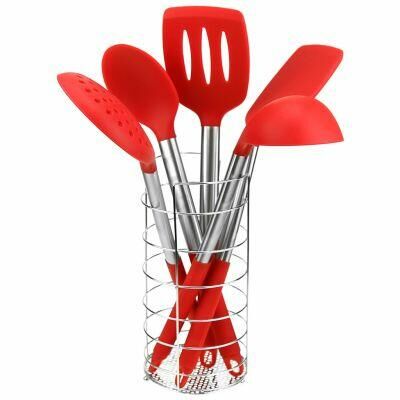 Кухонный набор для тефлоновой посуды силиконовый с ручками и