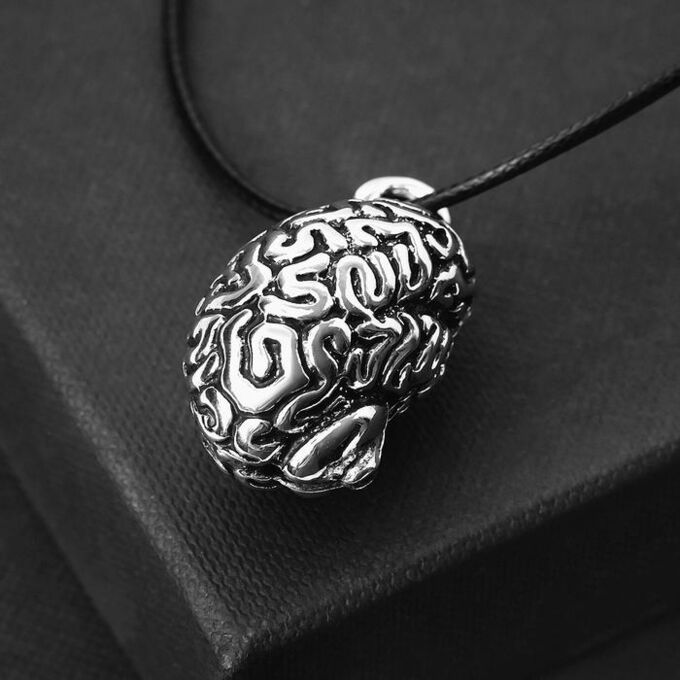 Queen fair Кулон на шнурке &quot;Анатомия&quot; мозг, цвет чернёное серебро, 45 см