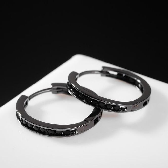 Серьги-кольца &quot;Двуликие&quot; сердечки, d=2,5 см, цвет серый металл