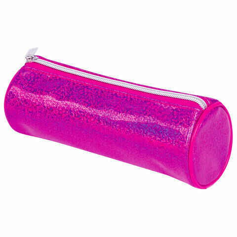 Пенал-тубус BRAUBERG, мягкий, &quot;Glitter Pink&quot;, 20х7х7 см, 229017