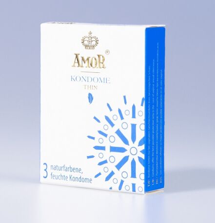 Супертонкие презервативы AMOR Thin для наибольшей чувствительности и естественных ощущений(3шт)