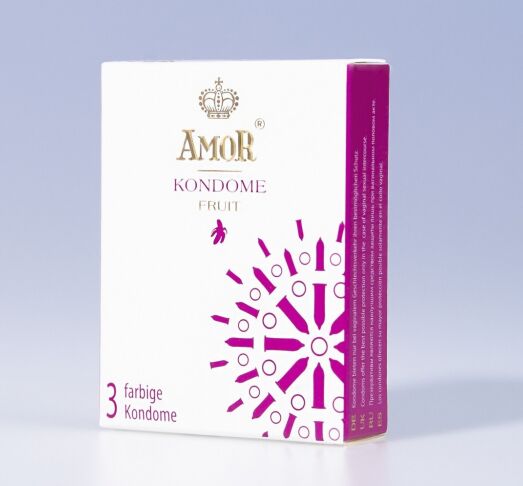 Коллекция презервативов AMOR Fruit с тонкими ароматами для ярких, красочных впечатлений (3шт)