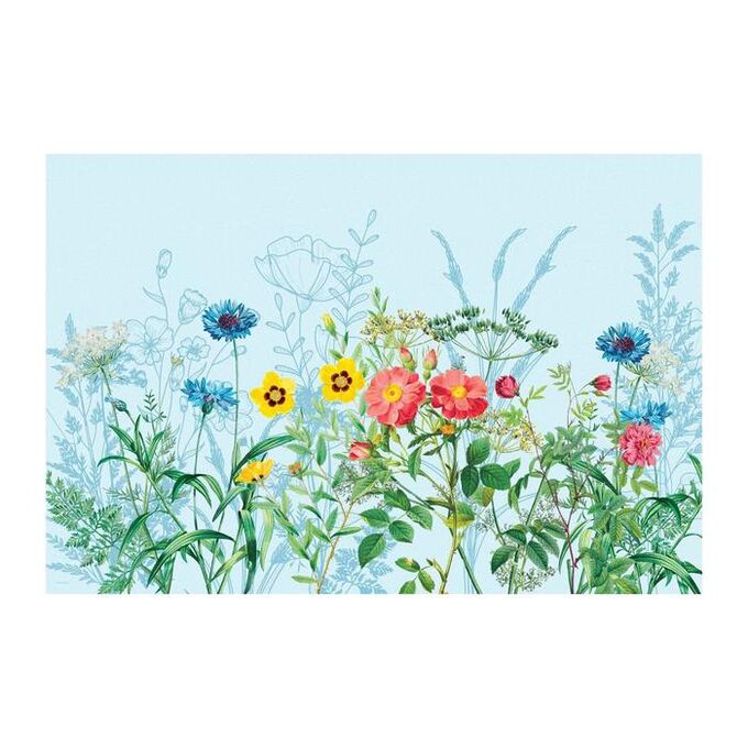 Арт Узор Наклейка виниловая для кухни «Полевые цветы», интерьерная, 60 х 90 см