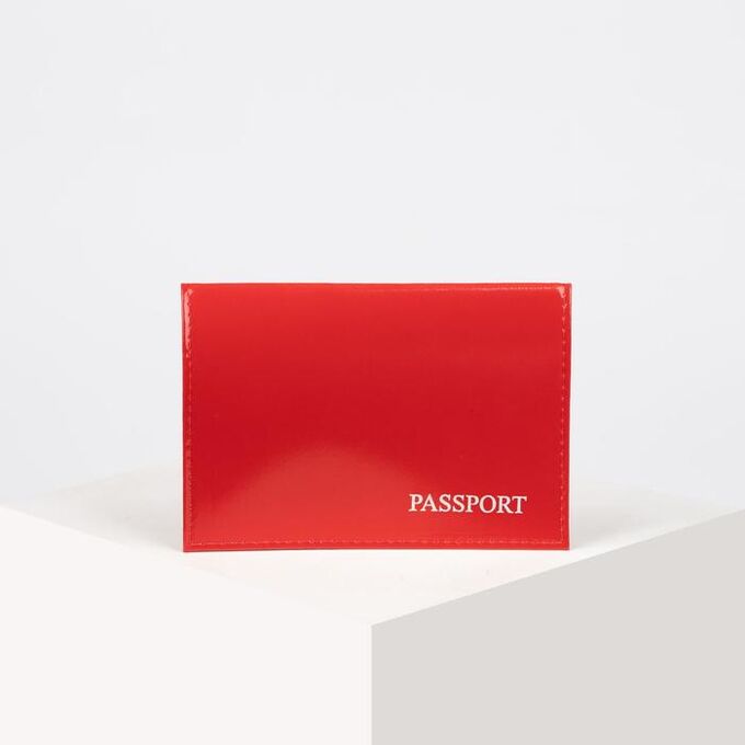 Обложка для паспорта, тиснение, цвет красный глянцевый