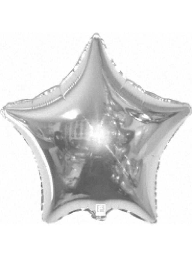 Фольга шар Звезда 32&quot;/ 80 см металлик серебро 1шт Испания Flexmetal