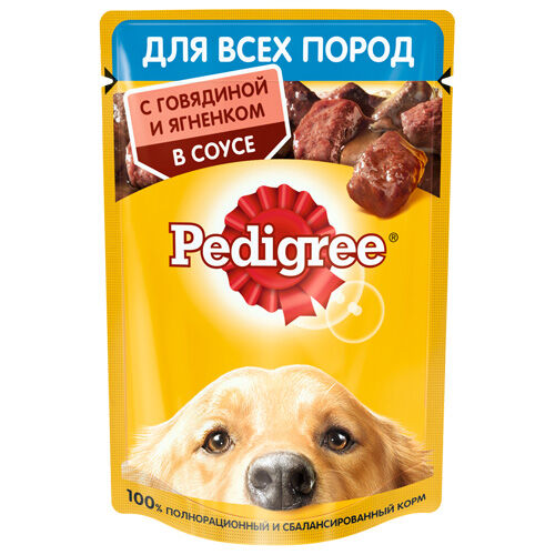 Pedigree пауч 85гр д/соб Говядина/Ягненок/Соус (1/28)