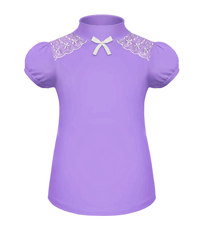 Радуга дети Водолазка (блузка) для девочки с коротким рукавом Цвет: сиреневый