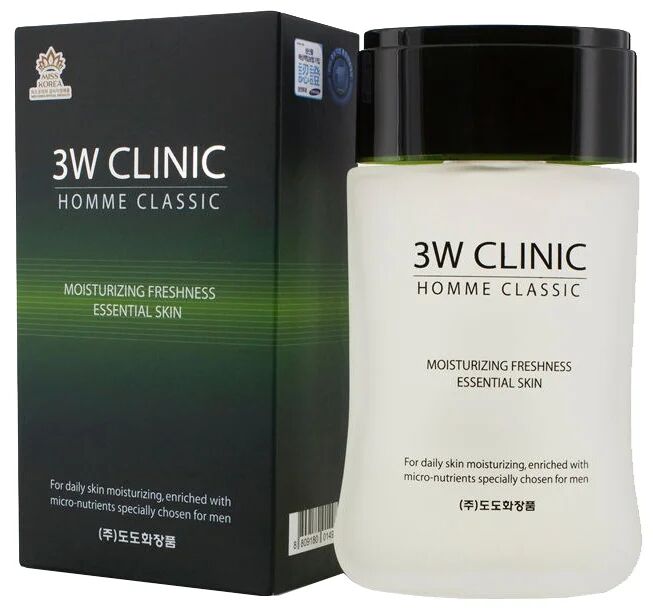 3W Clinic 3W Хомми классик увлажняющий и выравнивающий тон кожи тоник д/мужчин &quot;Homme classic Essential 150мл