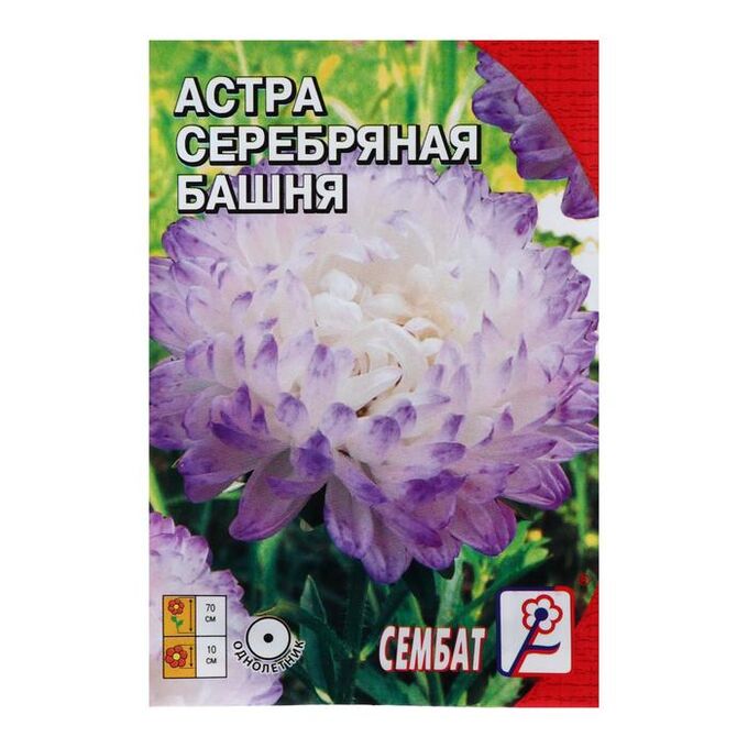 Сембат Семена цветов Астра пионовидная &quot;Серебрянная башня&quot;,  0.2 г