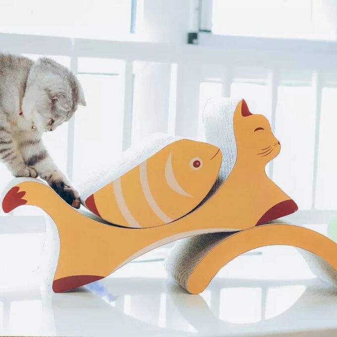 Когтеточка оранжевая &quot;Кошка с рыбой&quot;