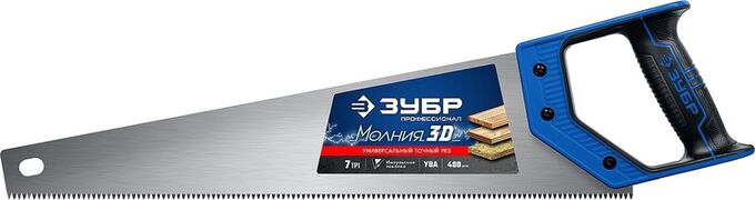 Зубр Ножовка универсальная (пила) &quot;МОЛНИЯ-3D&quot; 400мм