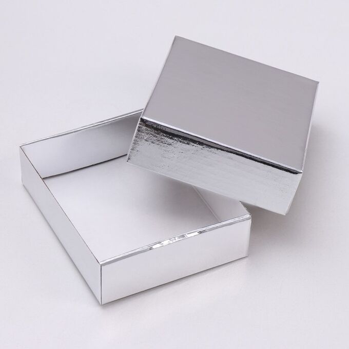 СИМА-ЛЕНД Коробка сборная, крышка-дно, серебрянная, 18 х 15 х 5 см
