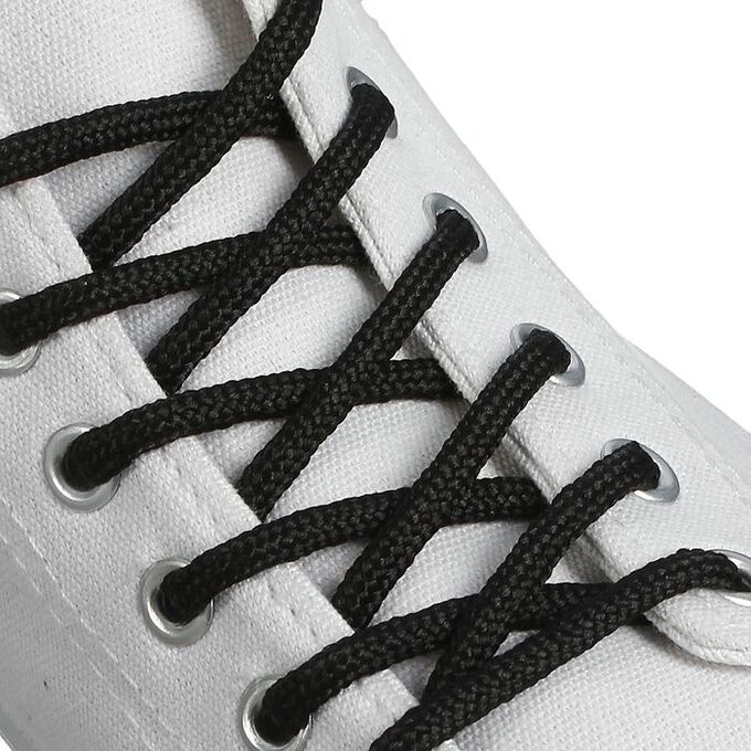 СИМА-ЛЕНД Шнурки для обуви круглые, d = 4 мм, 120 см, пара, цвет чёрный