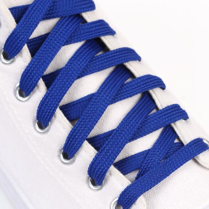 ONLITOP Шнурки для обуви, пара, плоские, 7 мм, 120 см, цвет синий