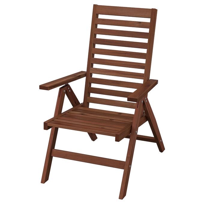 APPLARO ЭПЛАРО | Садовое кресло/регулируемая спинка, складной коричневая морилка