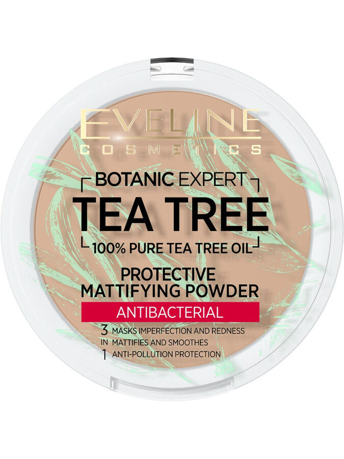 EVELINE Botanic Expert Матирующая антибактериальная пудра для лица 3в1 №004-BEIGE 9гр