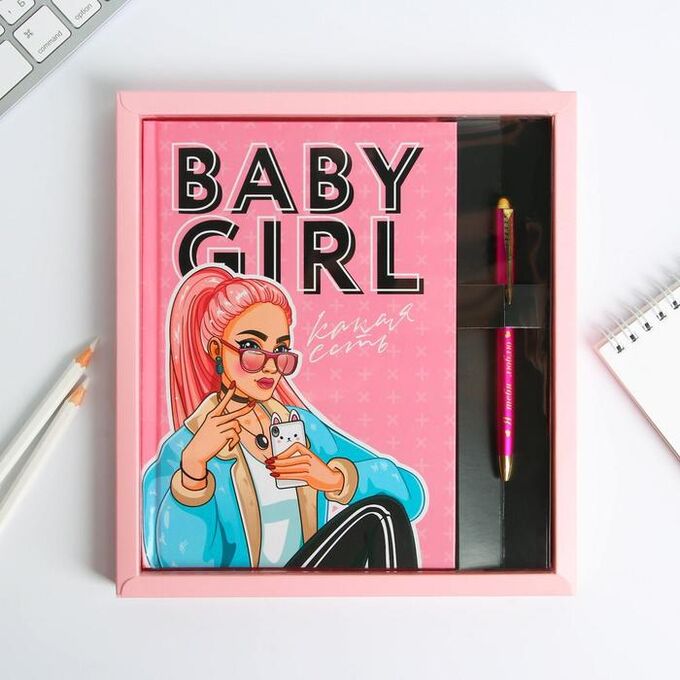 Art Fox Набор «Baby girl»: ежедневник 80 листов и ручка